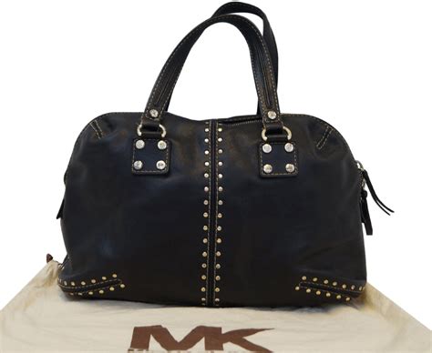 michael kors bag black with gold studs|Michael Kors uptown astor bag.